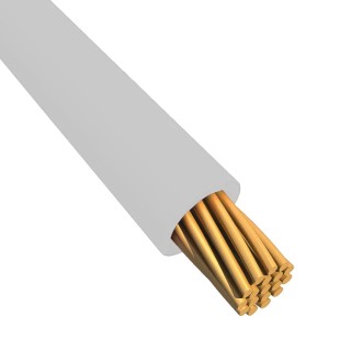Alpha Wire Ecogen Ecowire Series White 3.3 mm² Hook Up Wire 12 AWG 65-Strand Copper Conductor 30 m 600V 105°C 6718 WH005