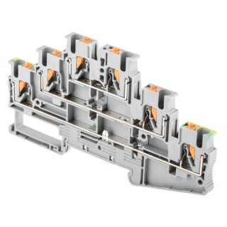 Phoenix Contact PT 2.5-PE/L/L Series Multi Level Terminal Block Grey, 0.14mm²–4 mm², 3-Level, Push-in, 500V 20A 3210541