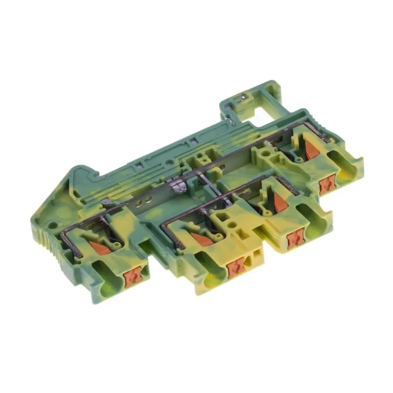 Phoenix Contact Earth Terminal Block 6kV, Yellow Green, Push-in, 2-Level, 0.14-4 mm² Wire Size PTTB 2.5-PE 3210596