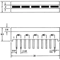 Kingbright Auto Backlit Bar Graph LED Display Green 1.25 mm 5 Segment DI-5GWB