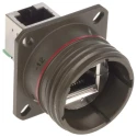 Amphenol Socapex RJFTV Series RJ45 Connector Female Panel Mount Cat5e Shielded Right Angle 1 Port 8 Way 