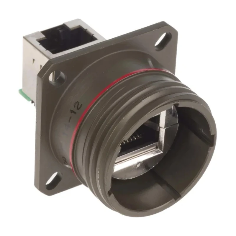 Amphenol Socapex RJFTV Series RJ45 Connector Female Panel Mount Cat5e Shielded Right Angle 1 Port 8 Way 