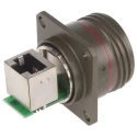 Amphenol Socapex RJFTV Series RJ45 Connector Female Panel Mount Cat5e Shielded Right Angle 1 Port 8 Way 