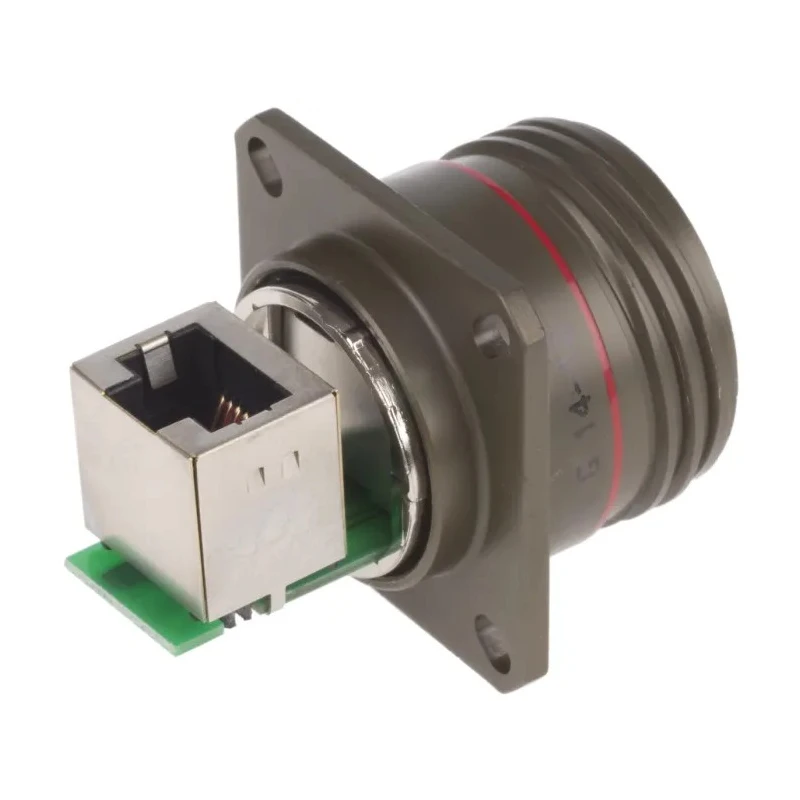 Amphenol Socapex RJFTV Series RJ45 Connector Female Panel Mount Cat5e Shielded Right Angle 1 Port 8 Way 
