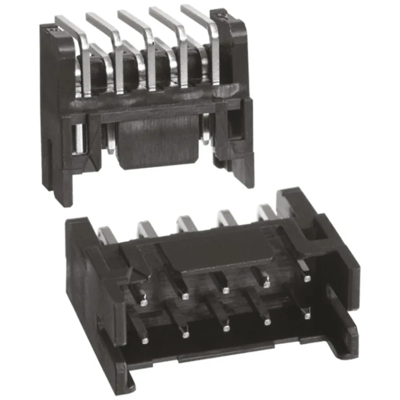 Hirose DF11 Series Right Angle Through Hole PCB Header, Shrouded, 10 Contacts, 2 mm Pitch, 2 Row DF11