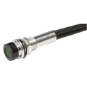Oxley Green Panel Mount Indicator 24V AC 15mA Lead Wire Termination IP67 Recessed OXL/MIL50/24AC/FL30/H/Green
