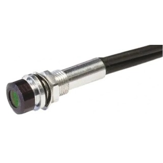 Oxley Green Panel Mount Indicator 24V AC 15mA Lead Wire Termination IP67 Recessed OXL/MIL50/24AC/FL30/H/Green
