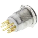 EOZ R Series Illuminated Momentary Push Button Switch, Panel Mount, 19.2 mm Cutout, SPDT, Red LED, IP65, 250 R19FFSSPAGRR24