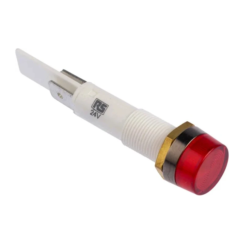 Arcolectric (Bulgin) Ltd 0277 Series Red Panel Mount Indicator, 24V, 22mA, Solder Tab Termination, IP67 C027700FAG