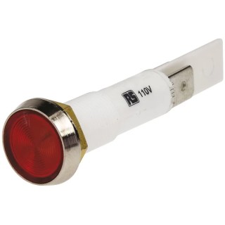 Arcolectric (Bulgin) Ltd 0275 Series Red Panel Mount Indicator, 110V AC, Solder Tab Termination, IP67, Flush C027500NBA