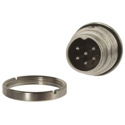 Amphenol Industrial signalmate C091 6 Pole Straight M16 DIN Plug 5A 300V IP67 Screw-On Panel Mount C091 31C006 100 2