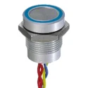 APEM Illuminated Piezo Switch Momentary SPST IP68 Flying Lead 200mA 19mm Cutout 