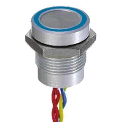 APEM Illuminated Piezo Switch Momentary SPST IP68 Flying Lead 200mA 19mm Cutout 