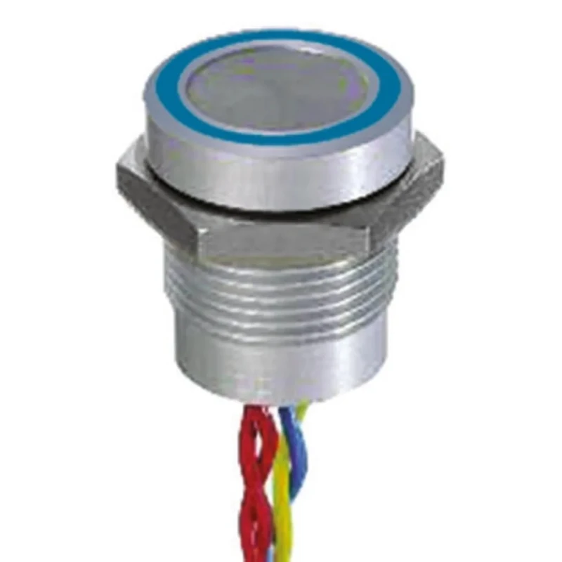 APEM Illuminated Piezo Switch Momentary SPST IP68 Flying Lead 200mA 19mm Cutout 