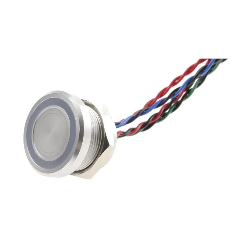 APEM Illuminated Piezo Switch Momentary SPST 22 mm Panel Cutout IP68 Wire 200mA -40°C to 75°C 