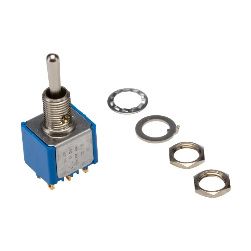 APEM Panel Mount Toggle Switch 400mA, On-Off-On, DPST, Solder Lug Terminal, 24 V dc, 250 V ac 5647CDB
