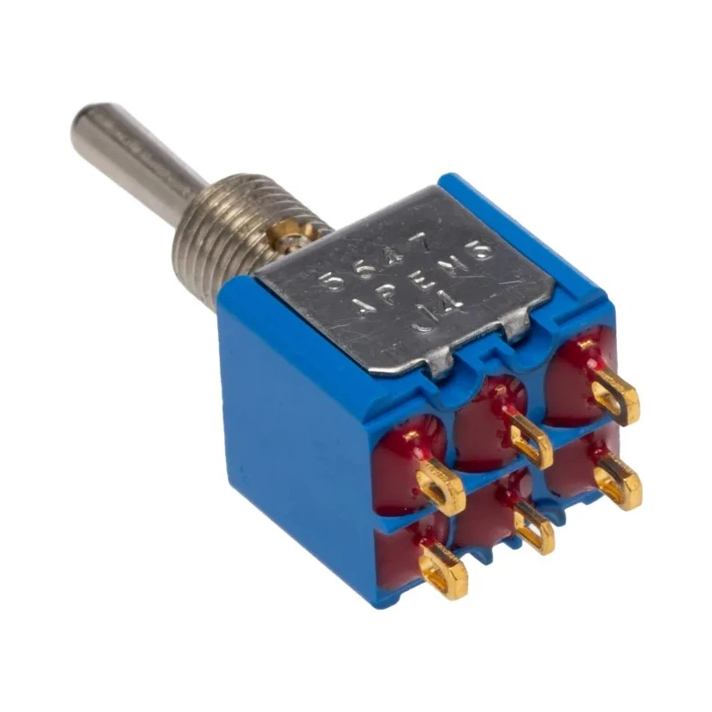 APEM Panel Mount Toggle Switch 400mA, On-Off-On, DPST, Solder Lug Terminal, 24 V dc, 250 V ac 5647CDB