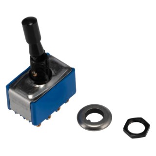 APEM Panel Mount Toggle Switch On-On 4PDT Solder Lug Terminal 24 V dc 250 V ac 5666ADBGK2V