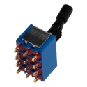 APEM Panel Mount Toggle Switch On-On 4PDT Solder Lug Terminal 24 V dc 250 V ac 5666ADBGK2V