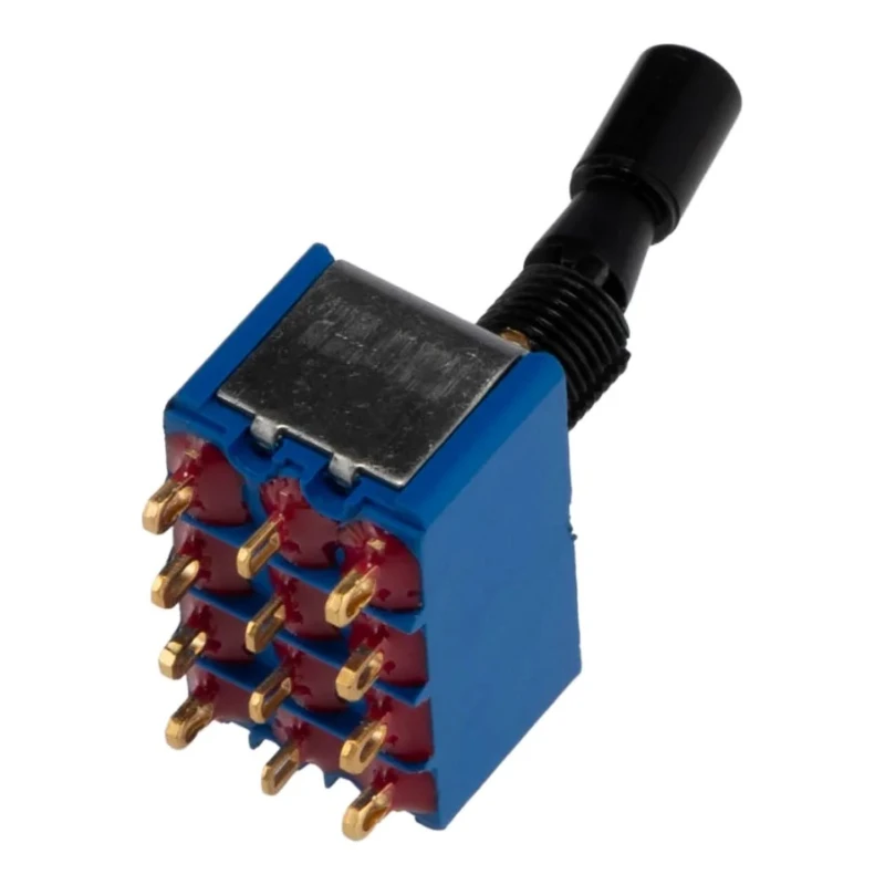 APEM Panel Mount Toggle Switch On-On 4PDT Solder Lug Terminal 24 V dc 250 V ac 5666ADBGK2V