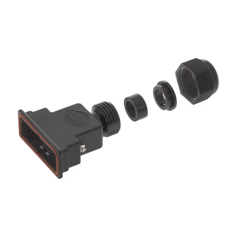 HARTING D-Sub Waterproof Series Polymer Straight D-Sub Backshell, 15 Way Strain Relief 09670150438