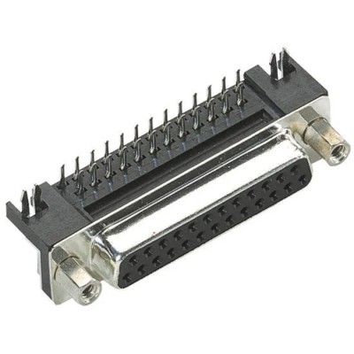 HARTING D-Sub 37 Way Right Angle Through Hole Connector 2.77 mm Pitch, Steel Housing, 4 to 40 UNC Threaded Insert 09684537612