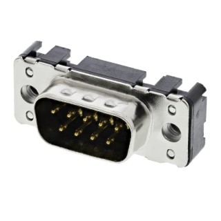 HARTING 9 Way Straight 2.74 mm Pitch Through Hole D-Sub Connector with 4 to 40 UNC Threaded Insert Male 09651616712