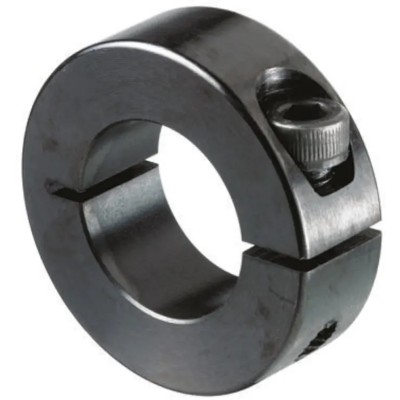 Huco Steel One Piece Shaft Collar Clamp Screw, Bore 28mm, OD 48mm, Width 15mm, Black Oxide Finish 046101028