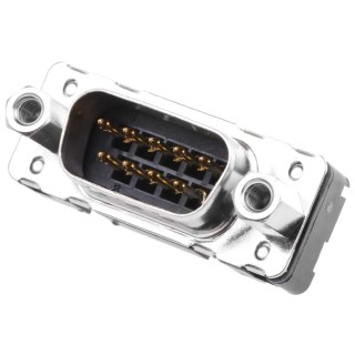 HARTING 9 Way Straight 2.74 mm Pitch Through Hole D-Sub Connector with 4 to 40 UNC Threaded Insert Male 09651616713