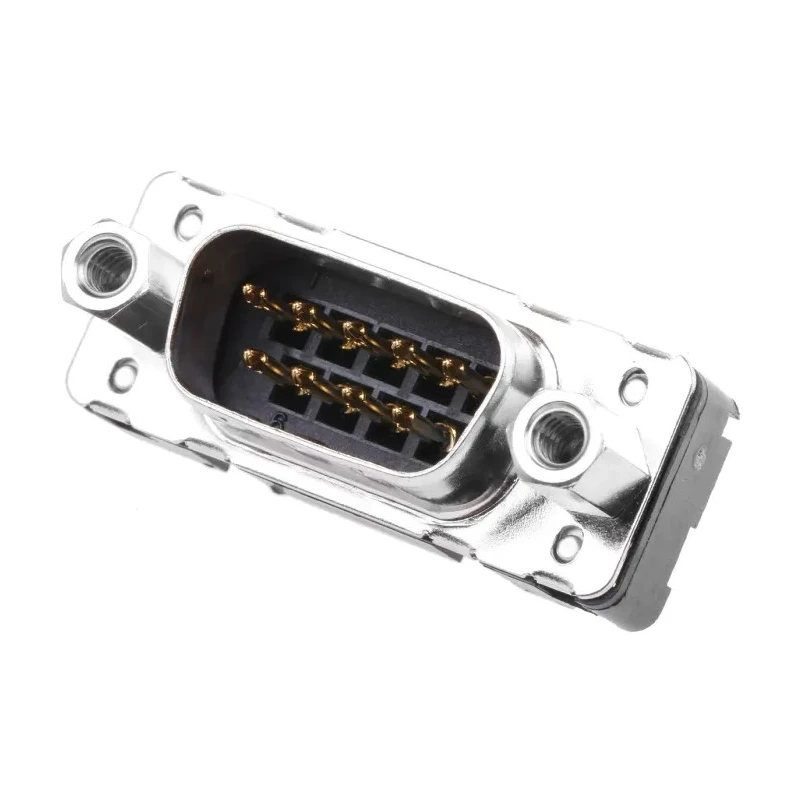 HARTING 9 Way Straight 2.74 mm Pitch Through Hole D-Sub Connector with 4 to 40 UNC Threaded Insert Male 09651616713