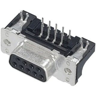HARTING D-Sub 15 Way Right Angle 2.74 mm Pitch Through Hole D-Sub Connector with 4 to 40 UNC Threaded Insert 09662526616
