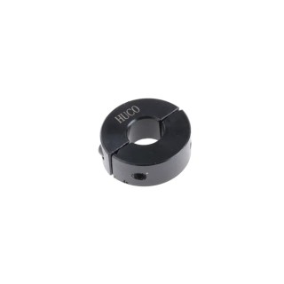 Huco Shaft Collar, Two Piece, Clamp Screw Fastening, Outside Diameter 24mm, Width 9mm, Steel, Black Oxide Finish 046201010