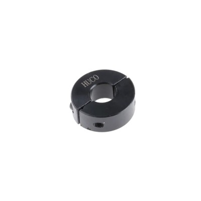 Huco Shaft Collar, Two Piece, Clamp Screw Fastening, Outside Diameter 24mm, Width 9mm, Steel, Black Oxide Finish 046201010
