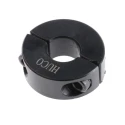Huco Shaft Collar, Two Piece, Clamp Screw Fastening, Outside Diameter 24mm, Width 9mm, Steel, Black Oxide Finish 046201010