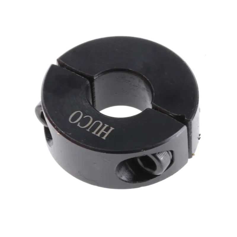 Huco Shaft Collar, Two Piece, Clamp Screw Fastening, Outside Diameter 24mm, Width 9mm, Steel, Black Oxide Finish 046201010