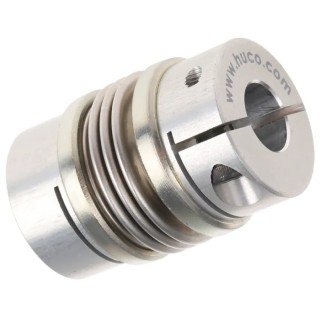 Huco Aluminium Hub Stainless Steel Bellows Clamp Style Flexible Coupler, 26 mm OD 10 mm Bore 37.5 mm Length 536.26.3232
