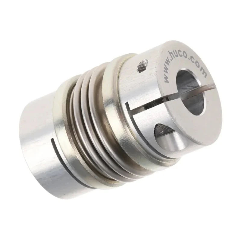 Huco Aluminium Hub Stainless Steel Bellows Clamp Style Flexible Coupler, 26 mm OD 10 mm Bore 37.5 mm Length 536.26.3232