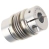 Huco Aluminium Hub Stainless Steel Bellows Clamp Style Flexible Coupler, 26 mm OD 10 mm Bore 37.5 mm Length 536.26.3232