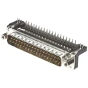 HARTING 37 Way Right Angle 2.76 mm Pitch Through Hole D-Sub Connector with 4 to 40 UNC Screw Lock Male 09654626813