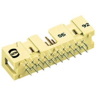 HARTING SEK 18 Series Straight Through Hole 6 Contact 2.54 mm Pitch 2 Row Shrouded PCB Header 09185066324