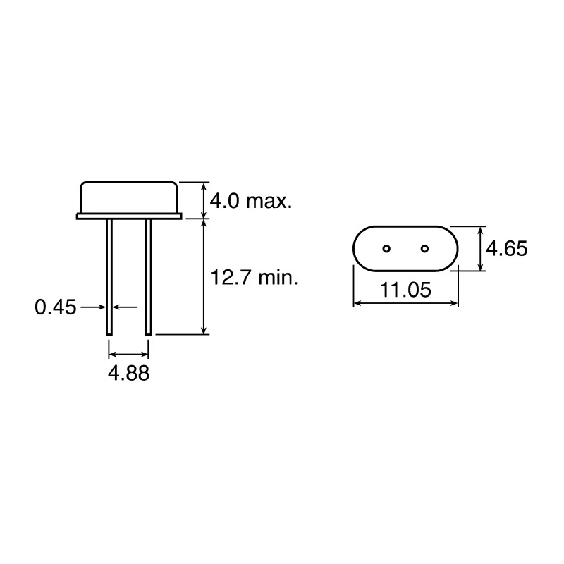 IQD Crystal 11.0592 MHz ±30 ppm HC-49 2-Pin Through Hole Load Capacitance 18pF Model 11.0592MHz HC49
