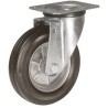 LAG Swivel Castor, 80 kg Capacity, 100 mm Rubber Wheel, Galvanised Steel Frame, Roller Bearing 12258