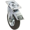 LAG Braked Swivel Castor, 230 kg Load Capacity, 200 mm Rubber Wheel, Galvanised Steel Frame, Roller Bearing, Model 12286 FR