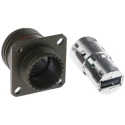 Amphenol Socapex USB Connector Straight Panel Mount Female 5V 5A USB Type A IP68 USBFTV22G