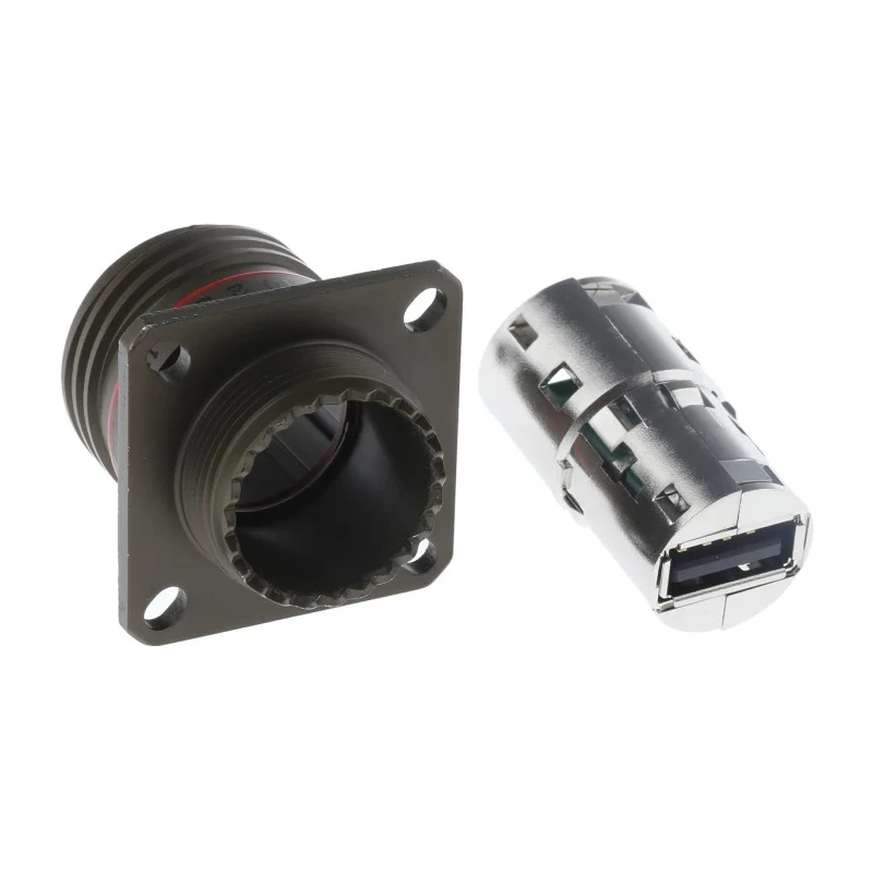Amphenol Socapex USB Connector Straight Panel Mount Female 5V 5A USB Type A IP68 USBFTV22G