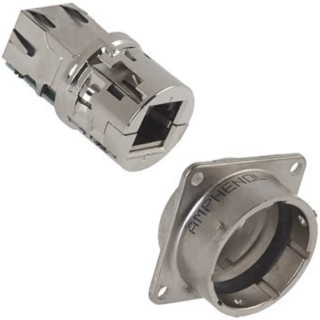 Amphenol Socapex RJF Series RJ45 Connector Female Panel Mount Cat5e Shielded Straight 1 Port 8 Way 