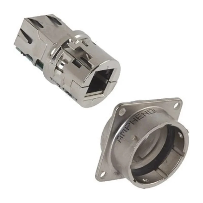 Amphenol Socapex RJF Series RJ45 Connector Female Panel Mount Cat5e Shielded Straight 1 Port 8 Way 