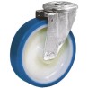 LAG Swivel Castor, 200 kg Load Capacity, 100 mm Polyurethane Wheel, 129 mm Height, Roller Bearing Hub 36639 FC