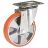 LAG Swivel Castor Wheel, 200 kg Load Capacity, 125 mm Polyurethane Wheel, Galvanised Steel Frame, Die Cast Aluminium 26058