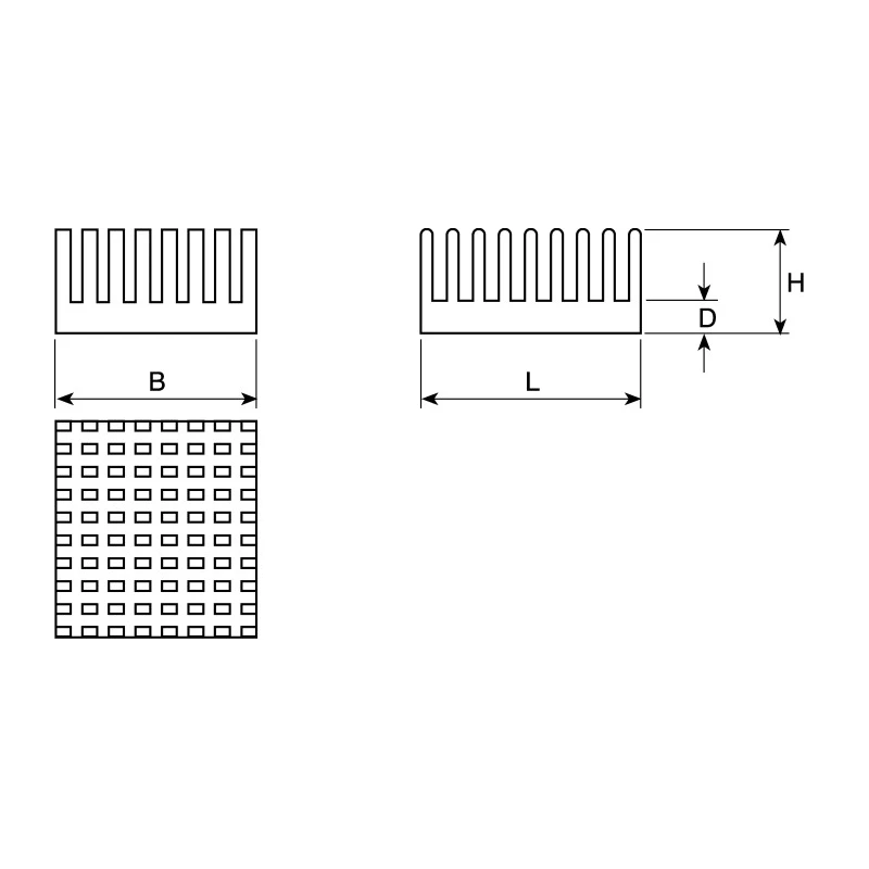 Fischer Elektronik Heatsink, Universal Square Aluminium, Thermal Resistance 29K/W, Dimensions 14 x 14 x 6 mm ICK BGA 14x14